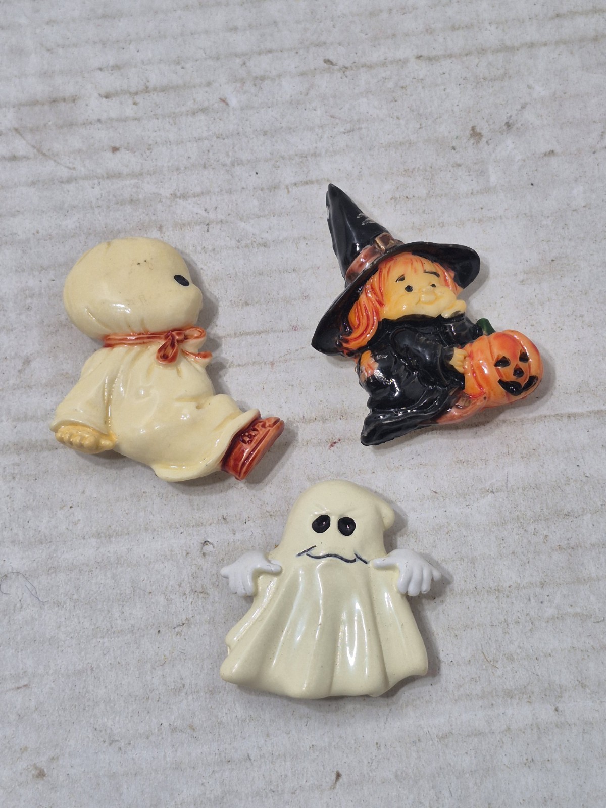 Vintage Halloween Morehead Enesco 1980s Fridge Magnets Lot of 3 Ghost Witch