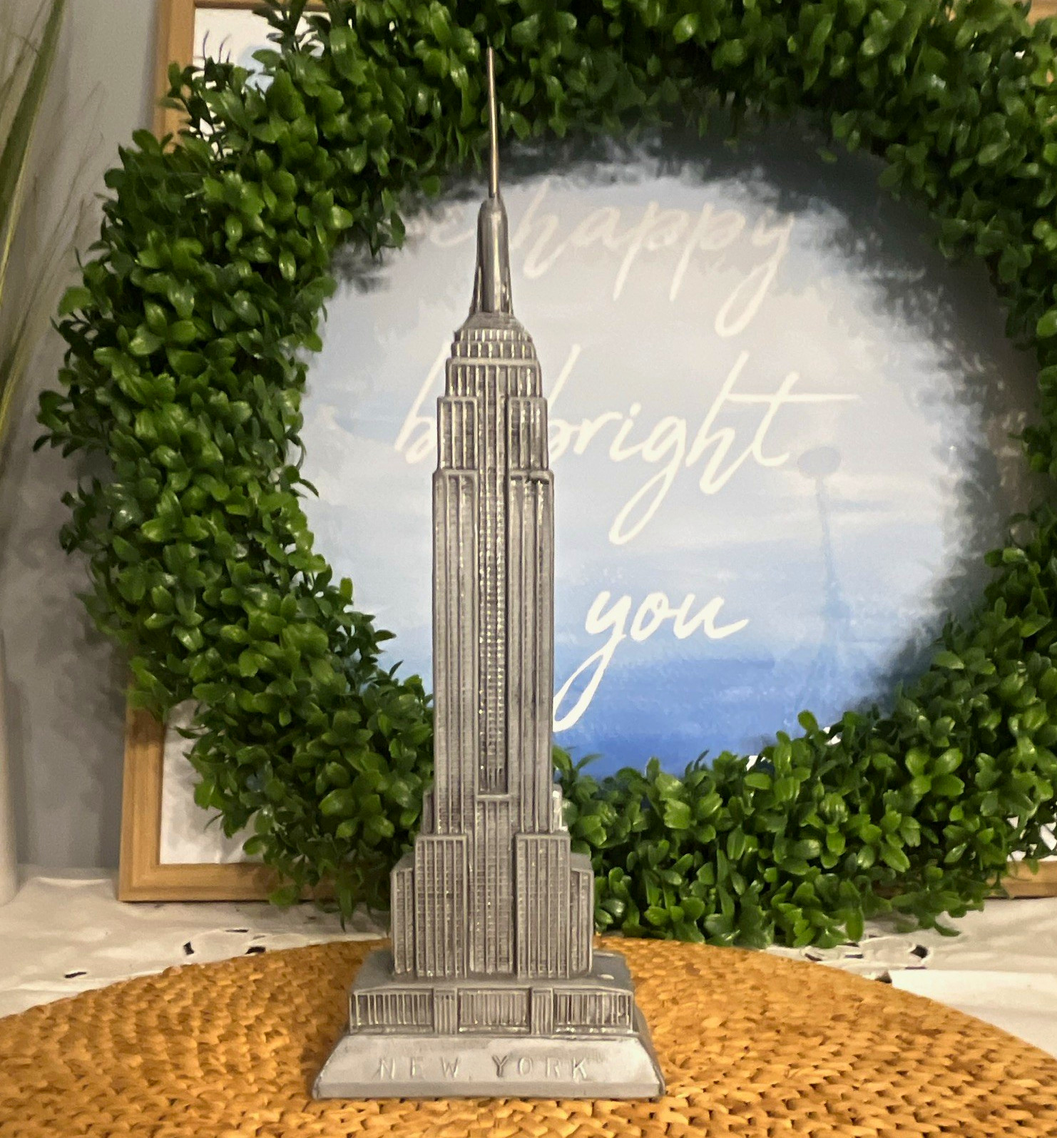 Pewter ES8 EMPIRE State Building Statue marked w/1473 Ft high Pewter ES8 EMPIRE State Building Statue marked w/1473 Ft high
