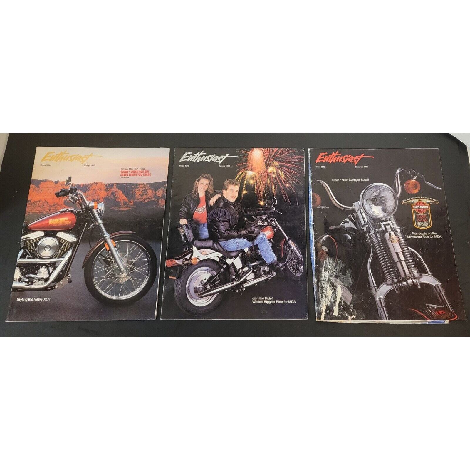 Vtg 1987 - 1988 Harley Davidson Enthusiast Magazines Spring & Summer - Lot of 3