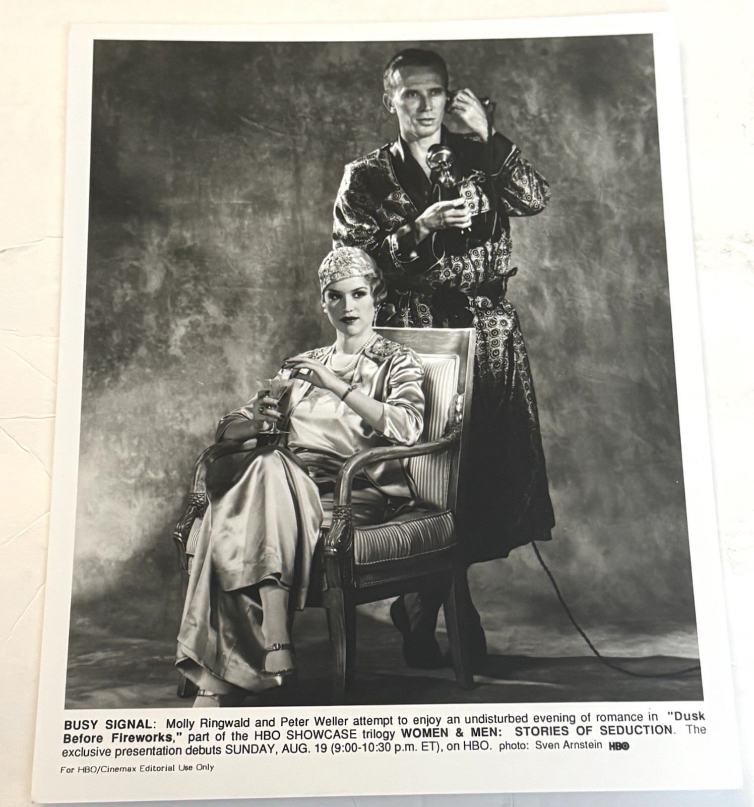 Vtg 1990 Press Photo Dusk Before Fireworks Molly Ringwald Peter Weller 8x10