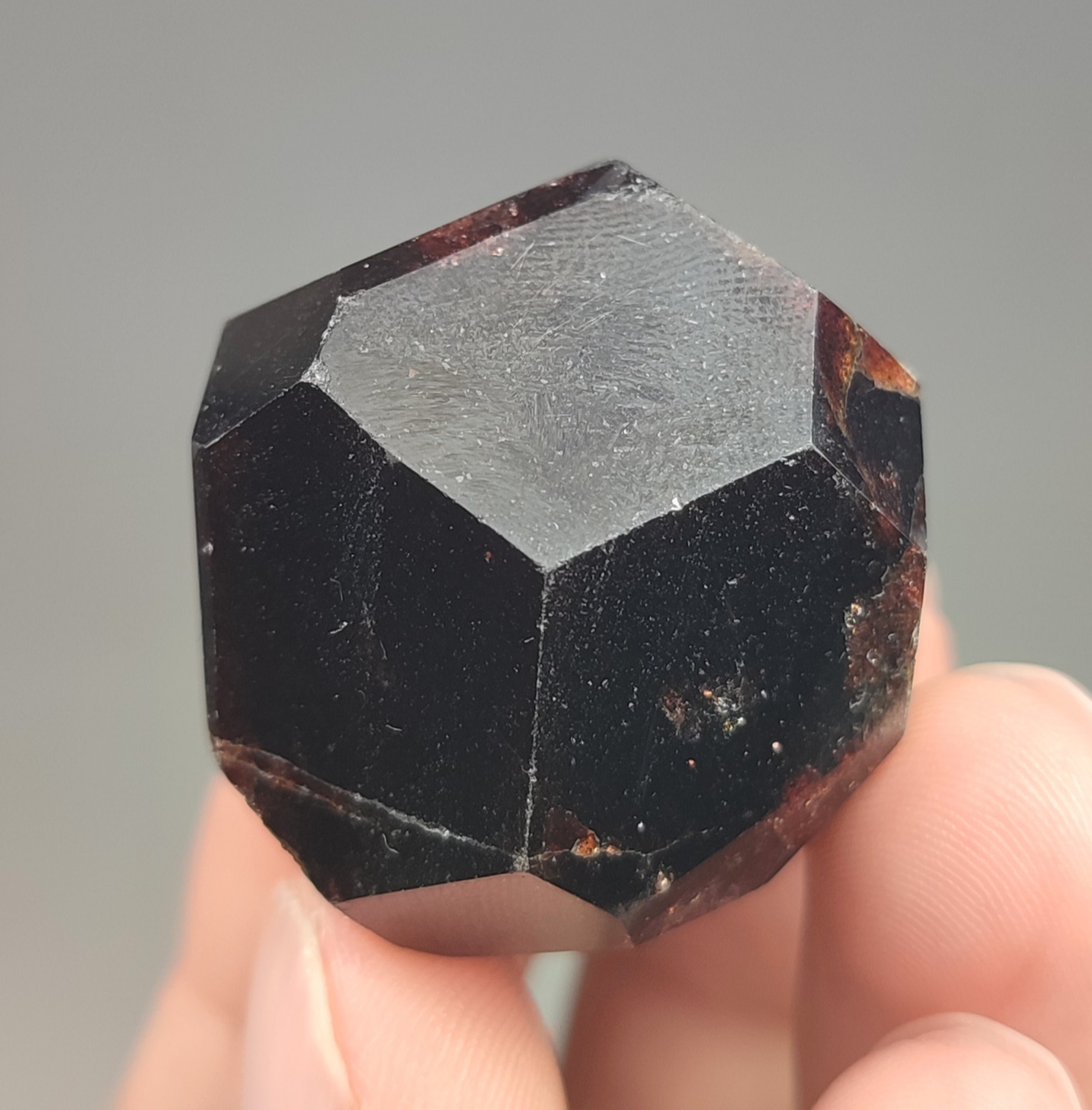 57-gm Natural Almandine-Spessartine Garnet Polished Crystal from Afghanistan.