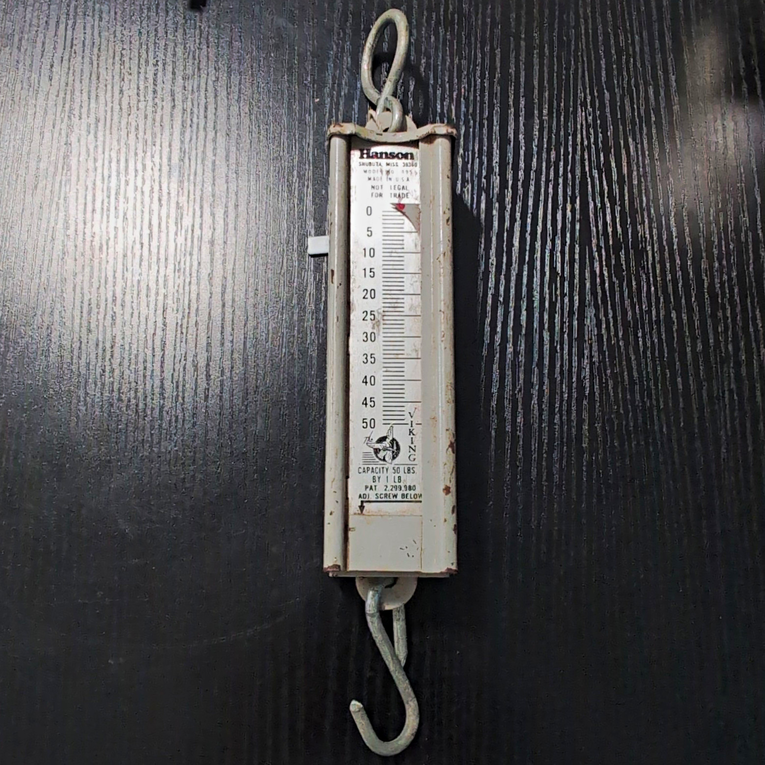 Hanson Model 895 Hanging Spring Scale 50 lb w/ Hook Made in USA Not Legal