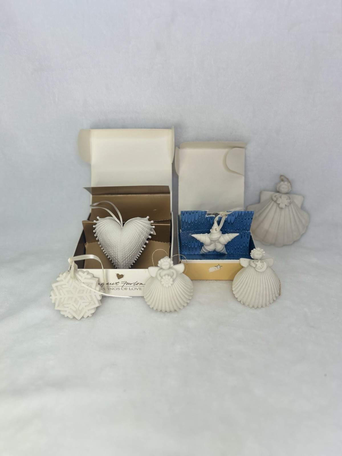 6 MARGARET FURLONG ORNAMENTs Catch A Falling Star Wings Of Love Winter Jewel