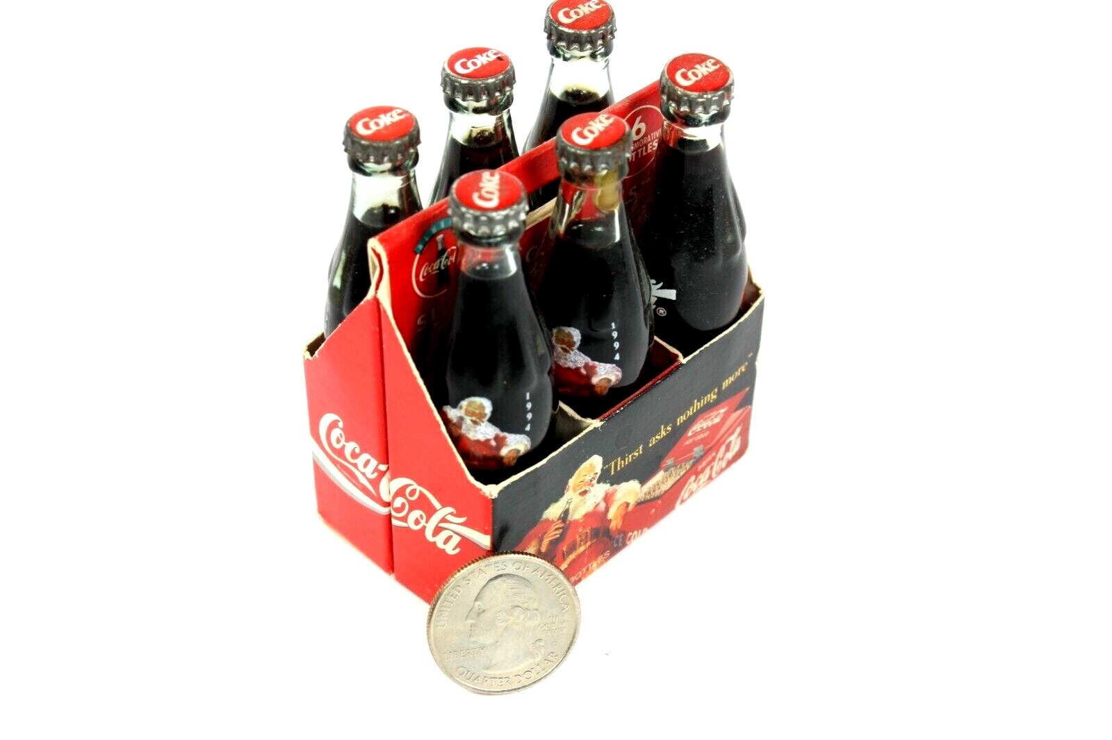 Vintage.1994 MINIATURE Coca-Cola 6 Pack Santa Claus LIMITED EDITION  1 of 10,000