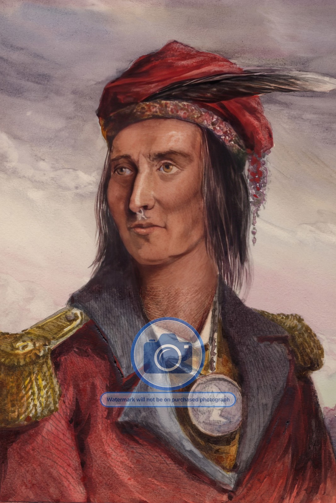 CHIEF TECUMSEH SHAWNEE WARRIOR NATIVE AMERICAN LEADER 1868 4X6 PHOTO