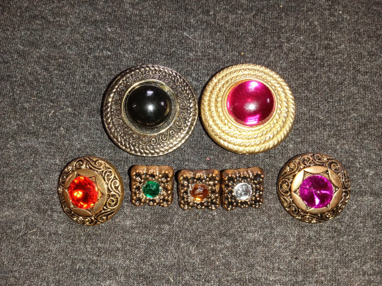 vintage buttons - lot of 7 - victorian style