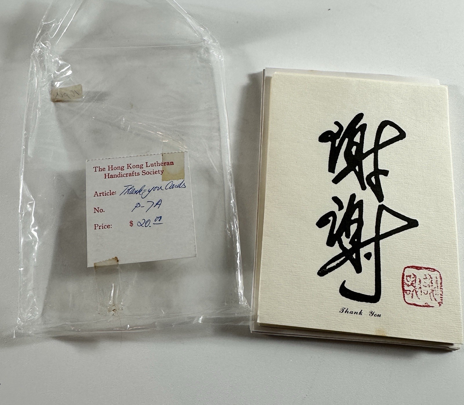 Vintage Hong Kong Chinese Calligraphy Thank You Cards (10 Cards) Handmade Vintage Hong Kong Chinese Calligraphy Thank You Cards (10 Cards) Handmade