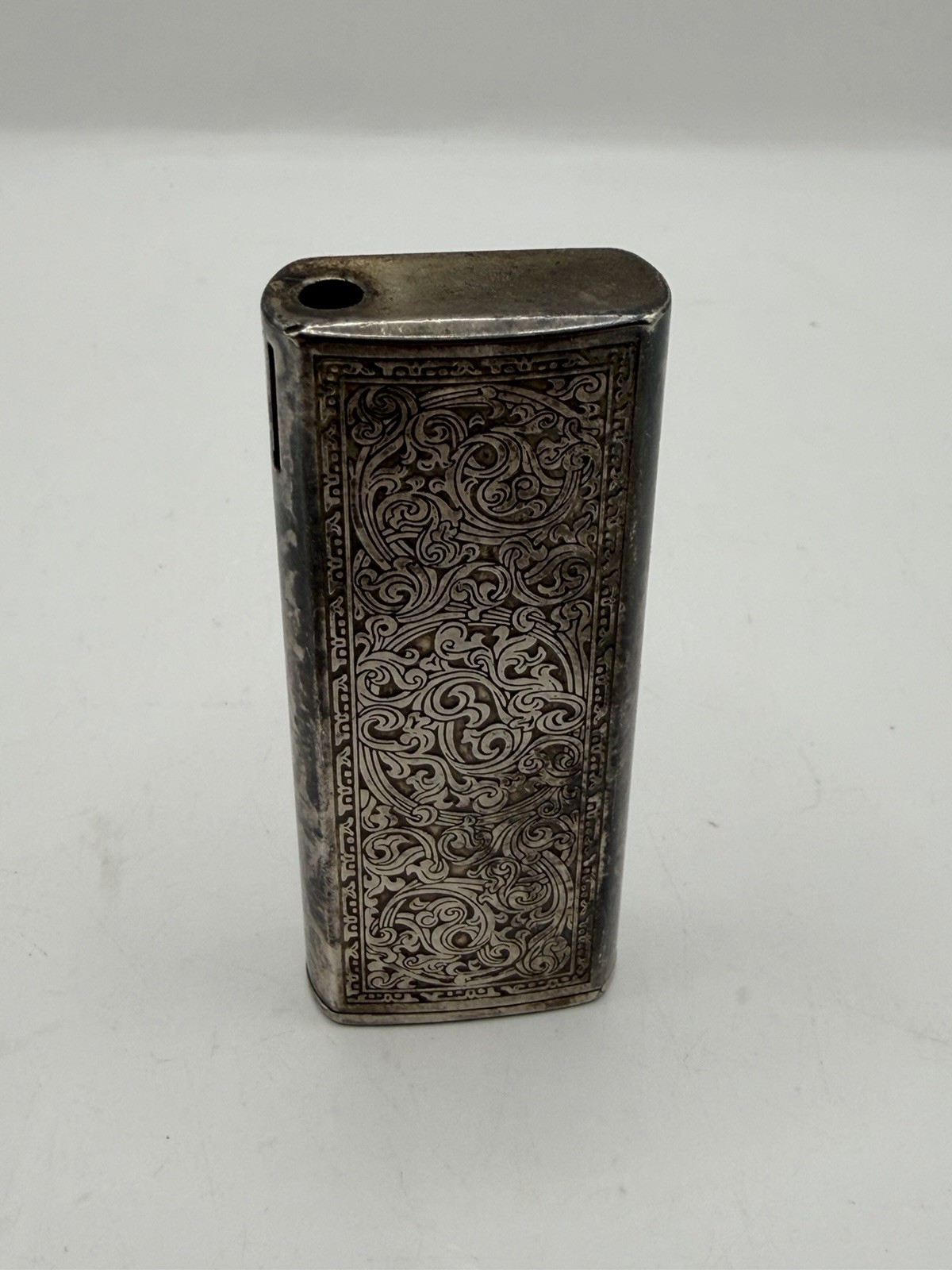 Vintage Tanita Silver Plated Engraved Lighter Japan Patent Pending Early Piece