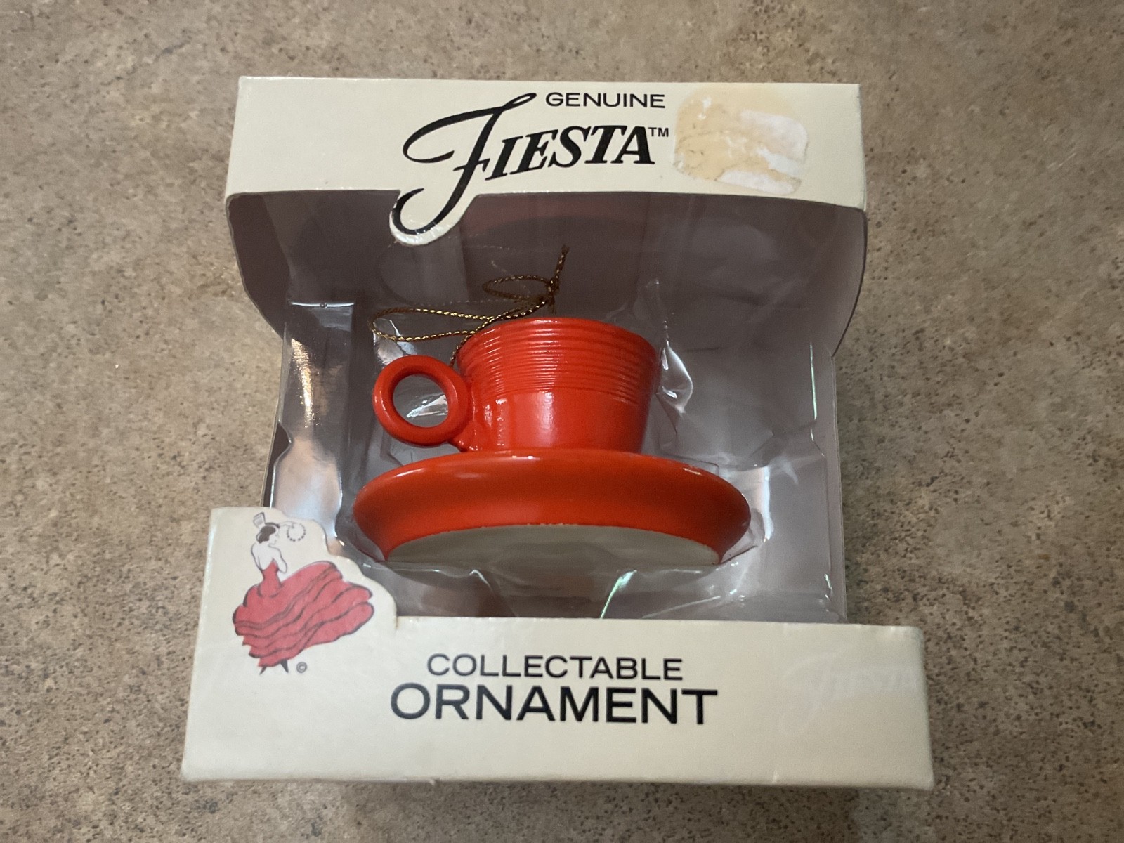 Genuine Fiesta Collectible Miniatures Ornament-NIB Orange teacup