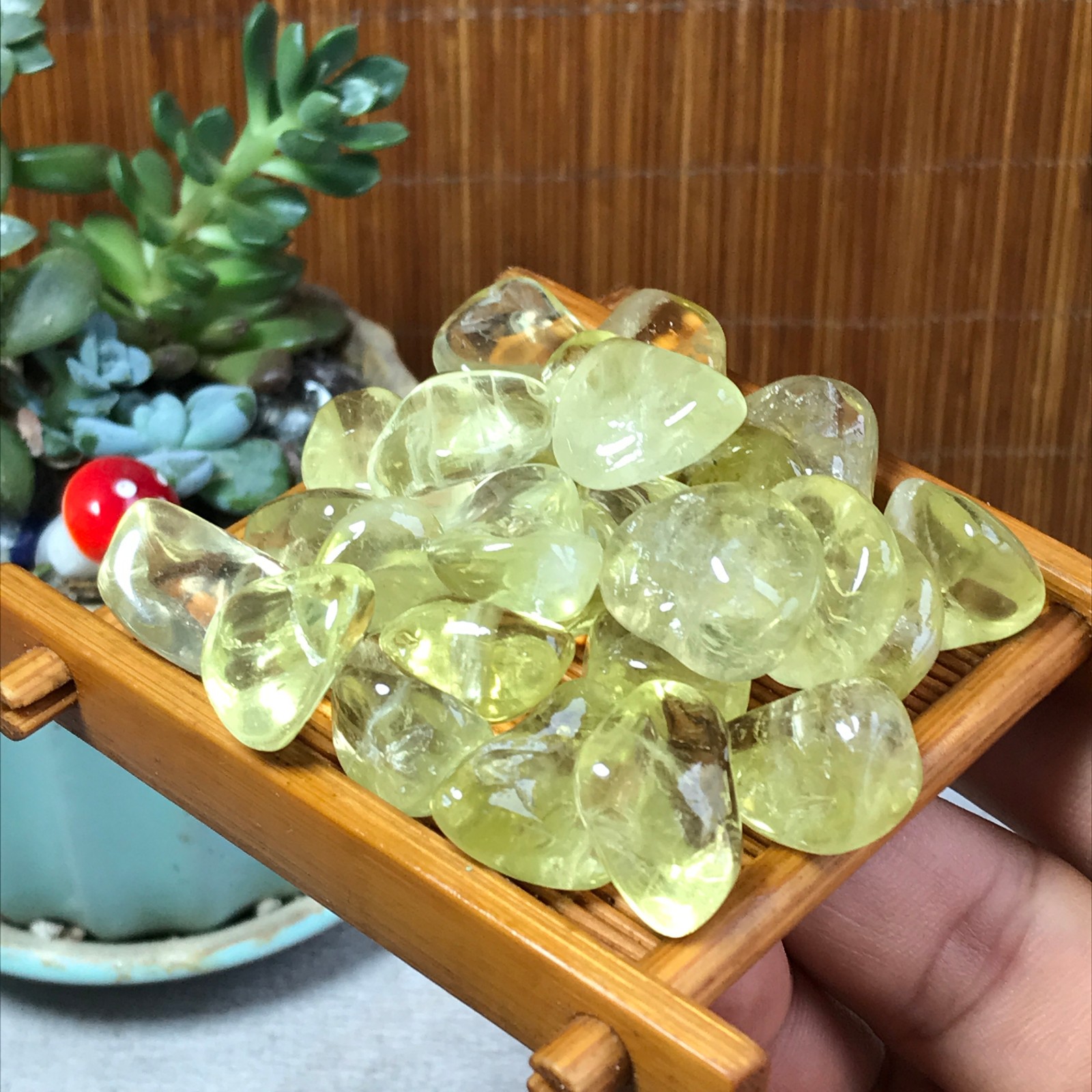 27pcs Natural yellow quartz Crystal gemstone Polish Mineral Specimen 98g A6809