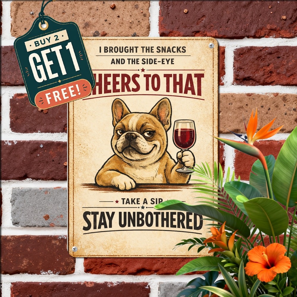 Funny French Bulldog Dog Quote Sign Metal Tin Plaque Pet Lover Decor 8x12