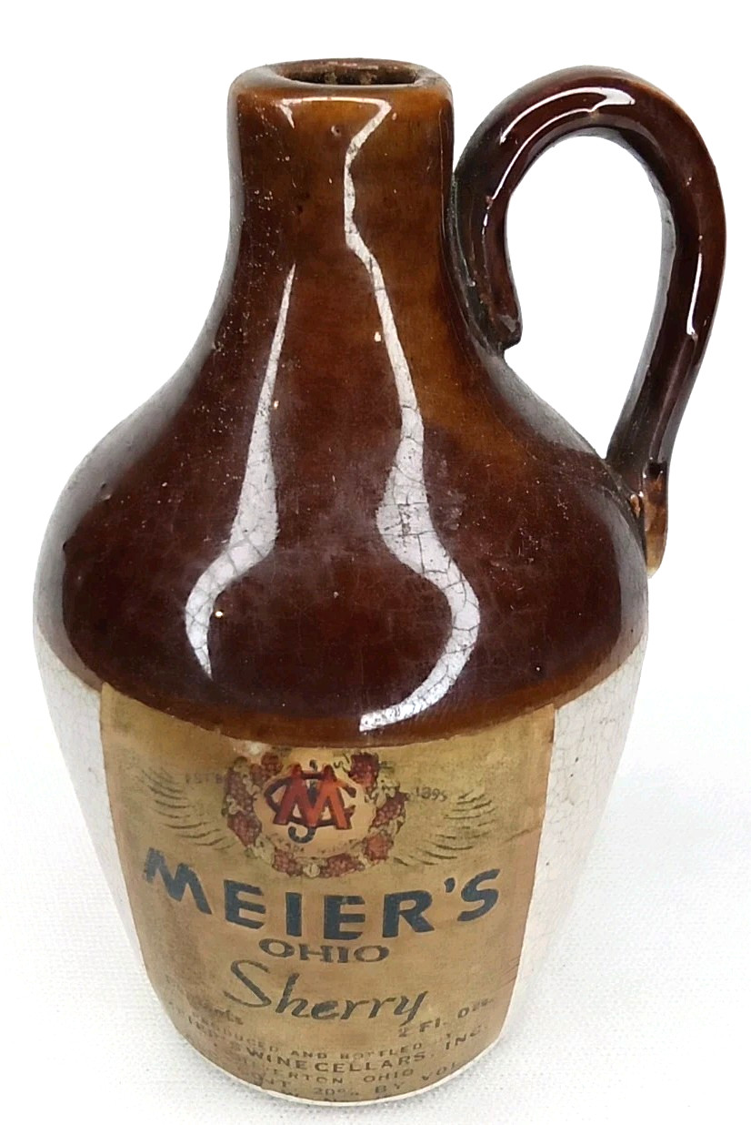 Antique 1900s Uhl Pottery Advertising Stoneware Jug Meier's Silverton Ohio