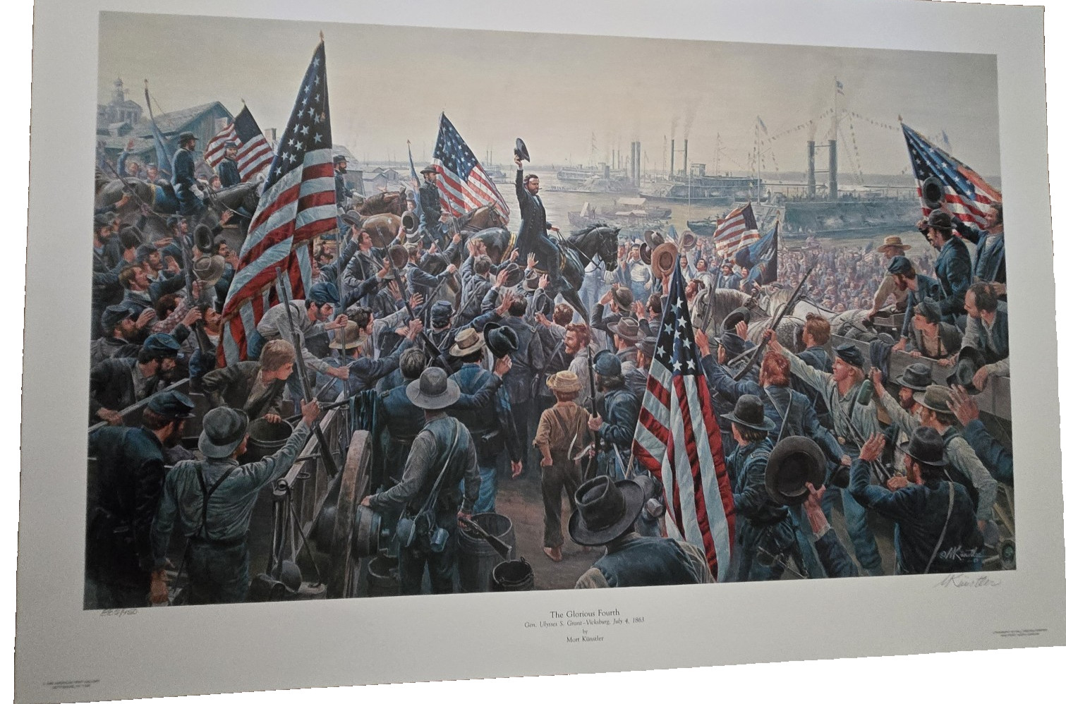 The Glorious Fourth  885/950 with COA, unframed, signed by Mort Kunstler