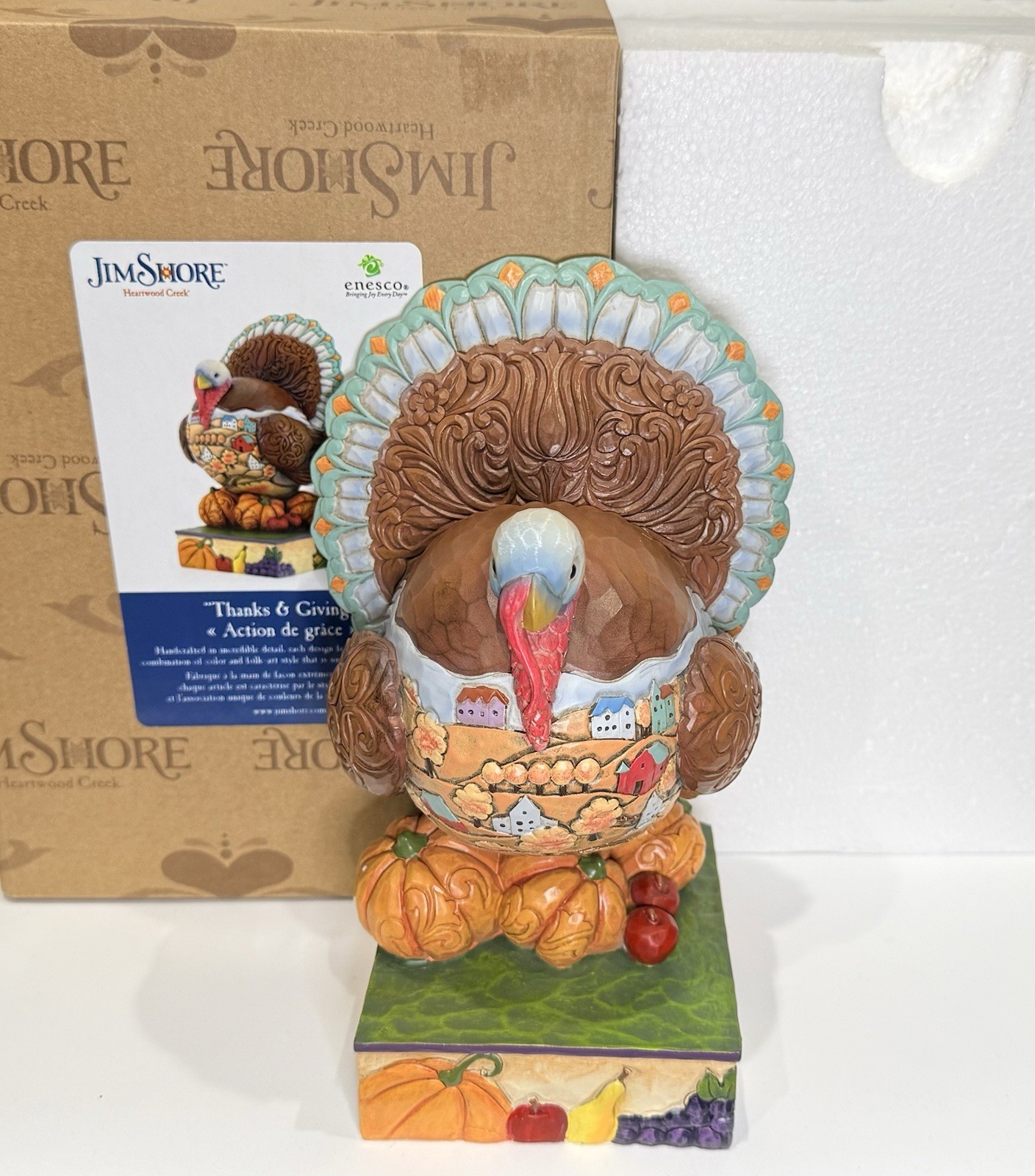 Enesco Jim Shore Turkey Scene Fig 8” 6012830 Thanksgiving Thanks And Giving