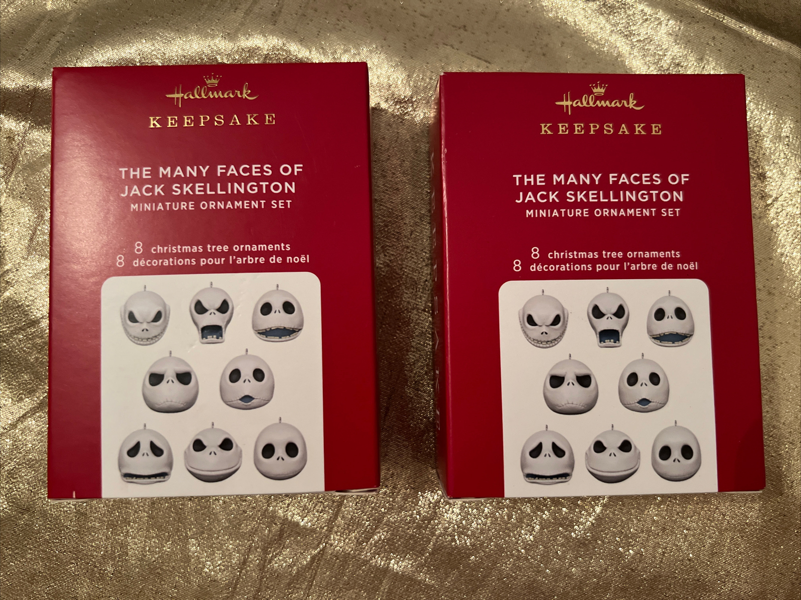 2 Pack Hallmark Keepsake 2020 Many Faces of Jack Skellington 8 Mini Ornament Set