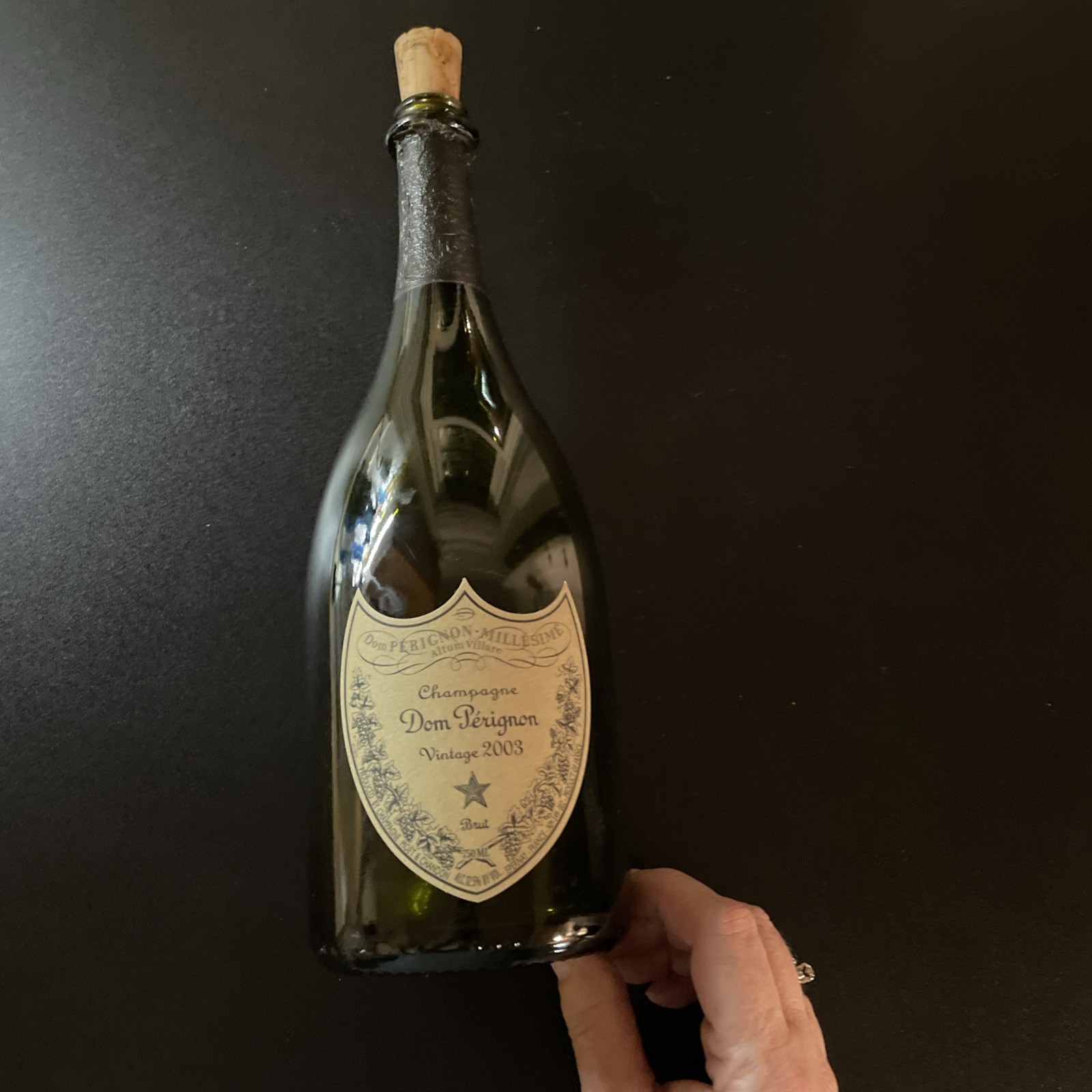 Dom Perignon Millesime Champagne empty bottle 2003 Vintage 750ml No Box No Cork Dom Perignon Millesime Champagne empty bottle 2003 Vintage 750ml No Box No Cork