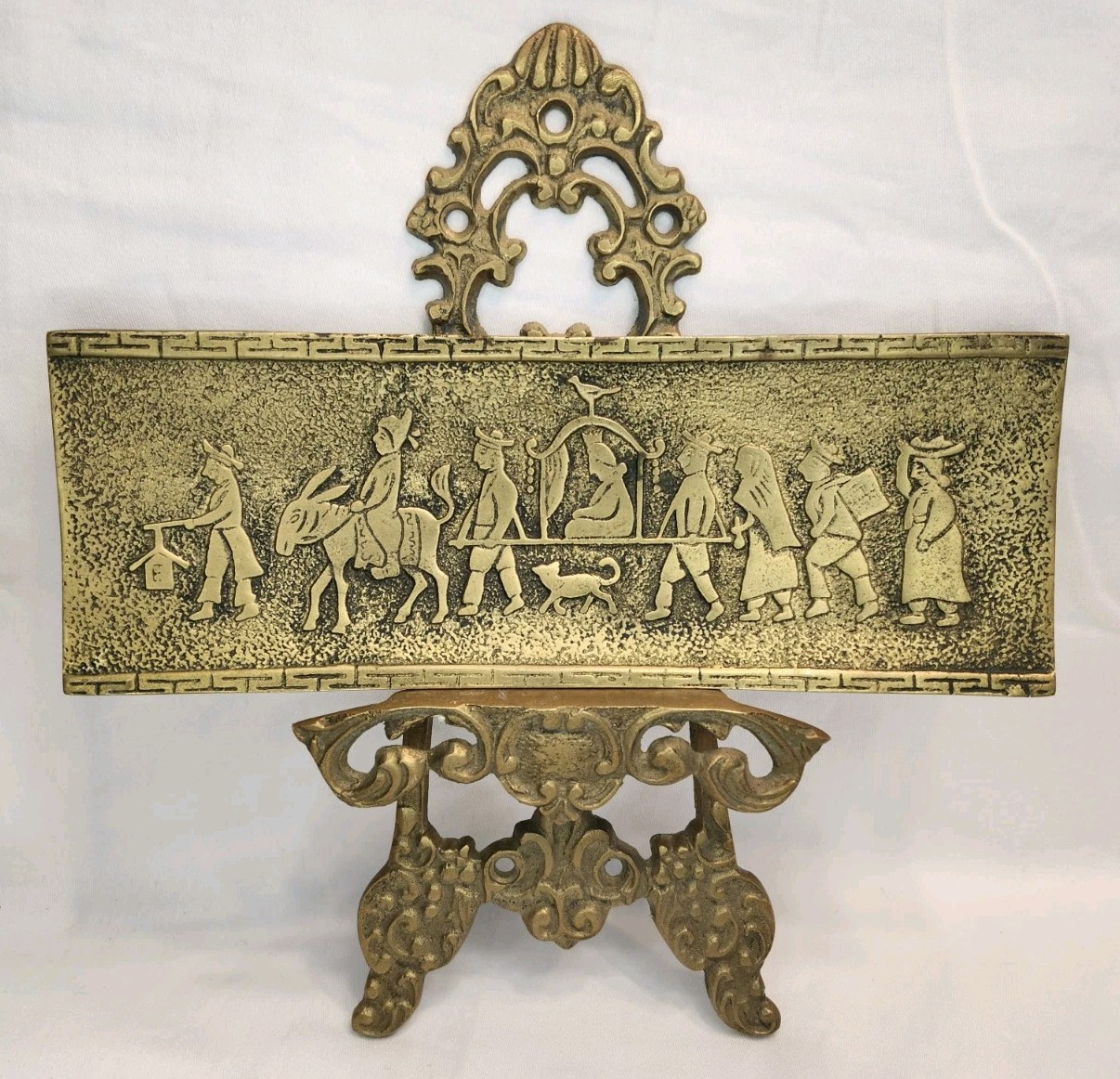 Vintage Solid Brass Korean Parade Wall Plaque 10.25\