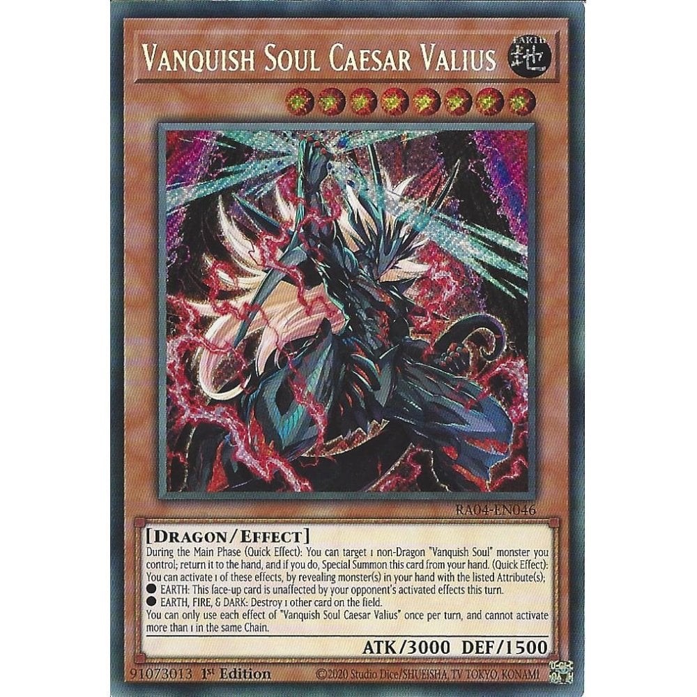 Yugioh RA04-EN046 - Vanquish Soul Caesar Valius - Secret Rare NM 1st Edition