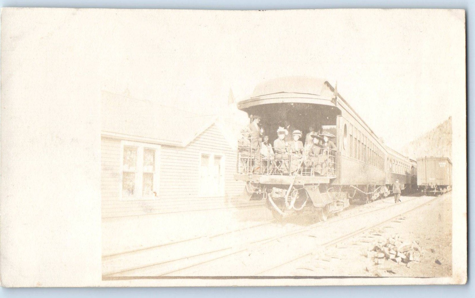 c1910\'s Railroad Train Womens Passenger Scene RPPC Photo Antique Postcard