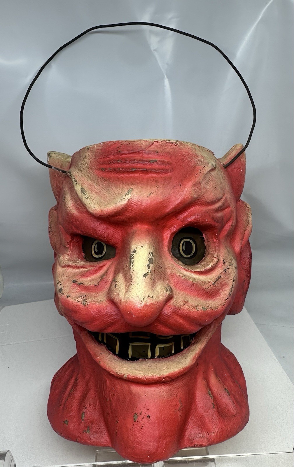 1930\'s STYLE PAPER PULP DEVIL HEAD LANTURN PAIL SUPER NICE REPRODUCTION