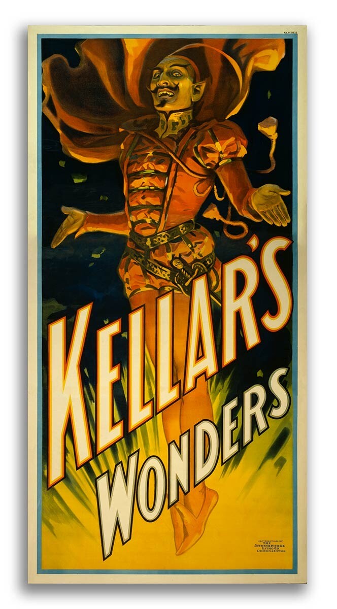 1900 Kellar’s Wonders Vintage Style Magic Poster - 12x24