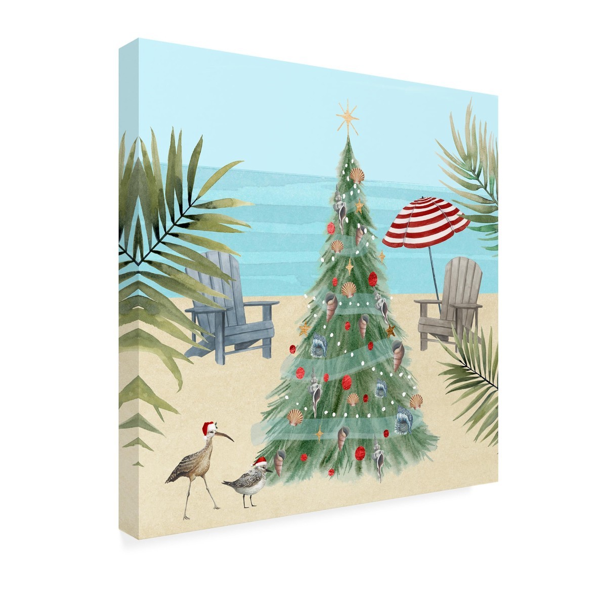 Trademark Fine Art Merry Coastal Christmas II Canvas Art 35x35