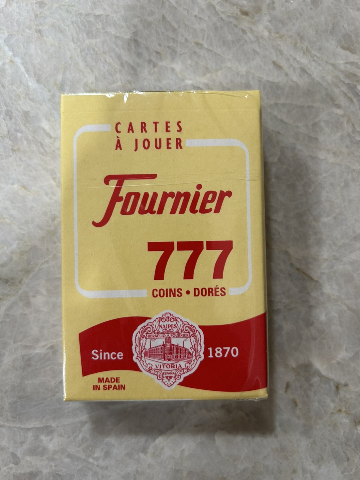 Fournier 777 Playing Cards Deck Gold Corners Hologram Seal – Made in Spain- RED