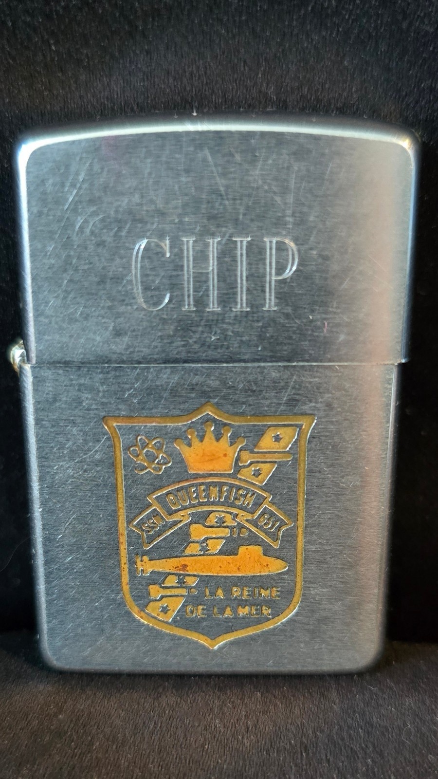 Vtg 1971 Zippo Lighter USS Queenfish SSN-651 Nuclear Submarine Military Engraved