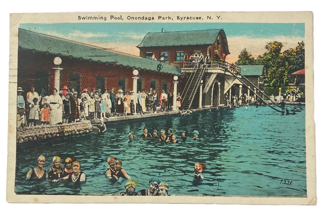 Vintage 1920s Postcard ~ Onondaga Park Swimming Pool ~ Syracuse New York NY Vintage 1920s Postcard ~ Onondaga Park Swimming Pool ~ Syracuse New York NY