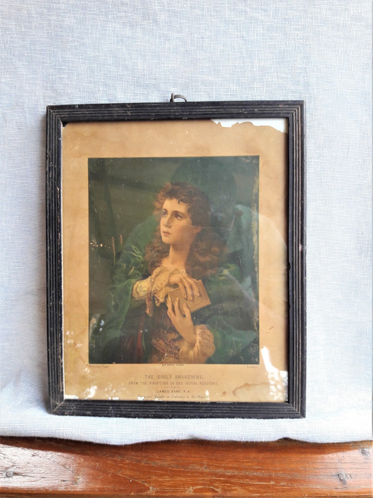 The Soul\'s Awakening By James Sant RA British Her Majesty Queen Print Wood Frame