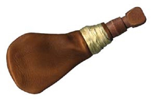 Leather Bullet Bag Musket Ball Wood Wooden Plug Antique Style Reenactment 7\'\'