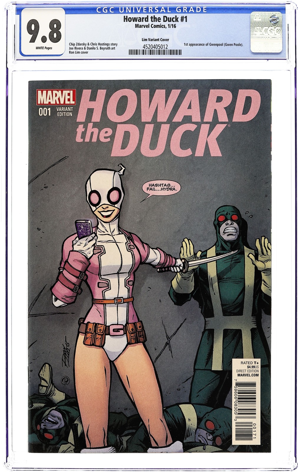Howard The Duck 1F Lim Gwenpool Variant CGC 9.8 2016 4520405012