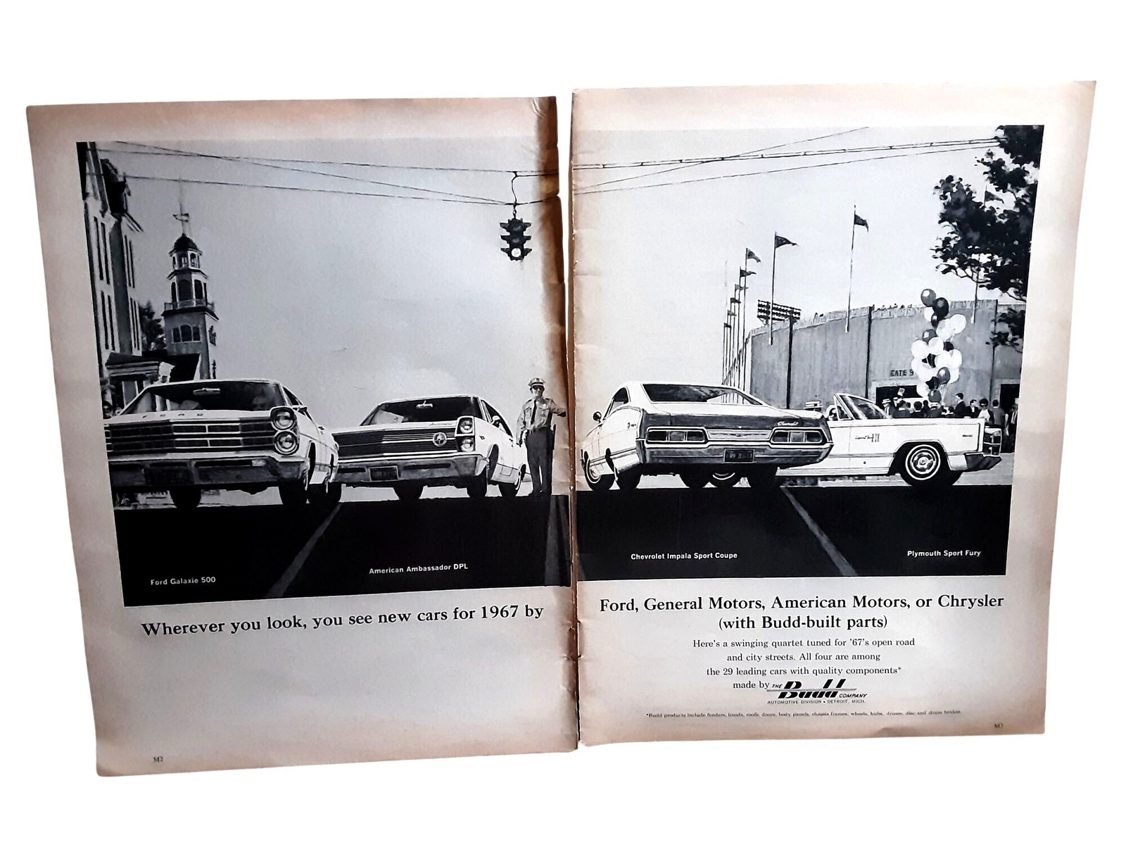 1966 Budd Automotive 2 Page Ad 1967 Ford Galaxie Impala Plymouth AMC Cars 1966 Budd Automotive 2 Page Ad 1967 Ford Galaxie Impala Plymouth AMC Cars