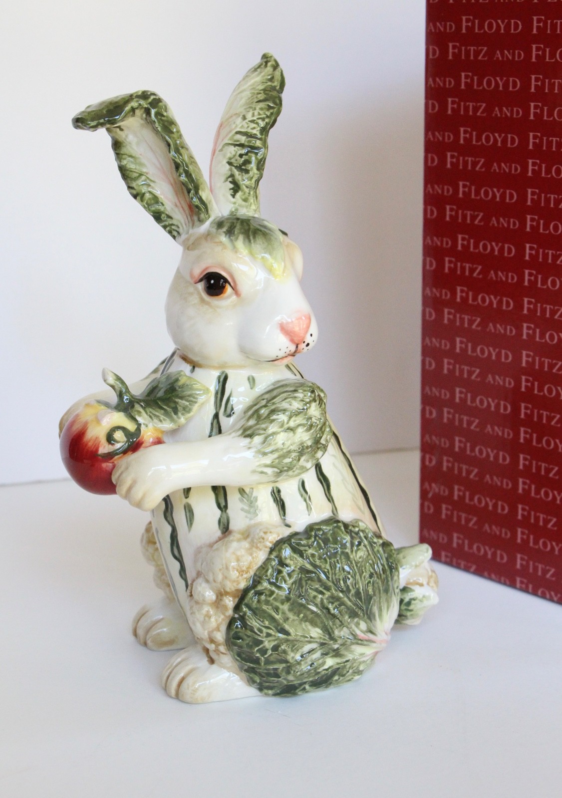 Fitz and Floyd Vista Bella Ceramic Rabbit Figurine 8” Retired w/Original Box