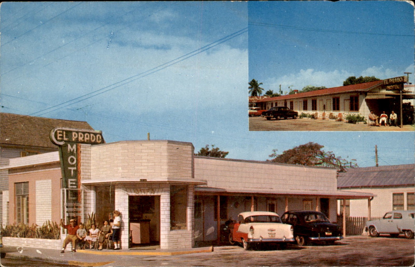 Key West Florida FL El Prado Hotel Freeman Studios c1950s-60s Vintage Postcard