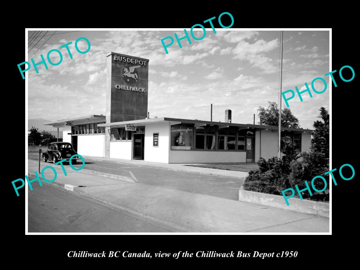 Chilliwack Bc Canada The Chilliwack Bus Depot c1950 Old Large Historic Photo