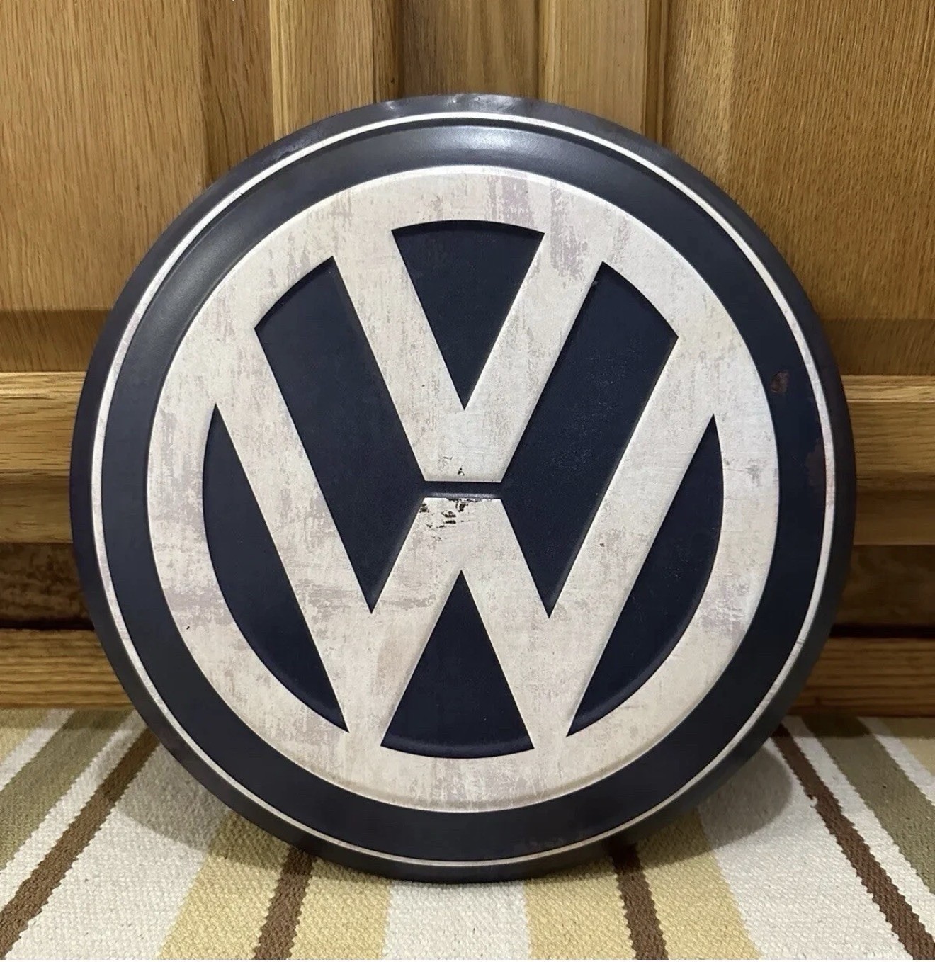 Volkswagen Sign Metal Emblem Parts Bug Passat VR6 VW Vintage Style Wall Decor