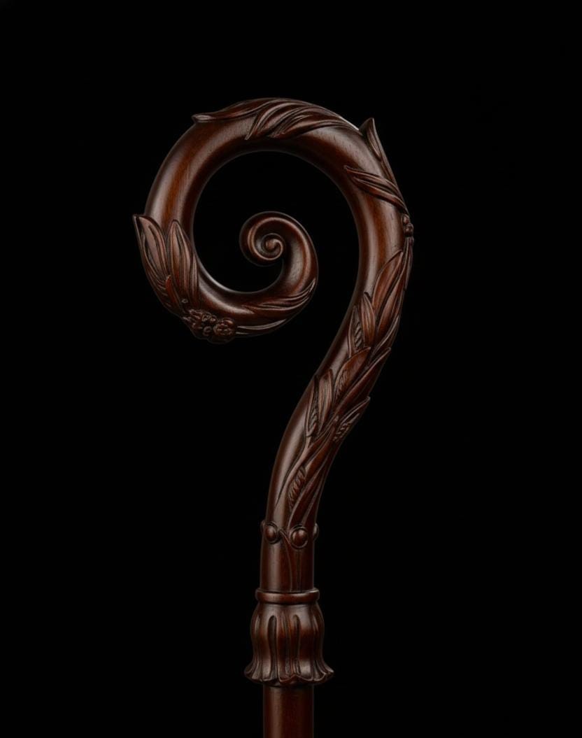 Wood CROZIER Polish Staff Crosier Bishop Quality Craftsmanship, 72\