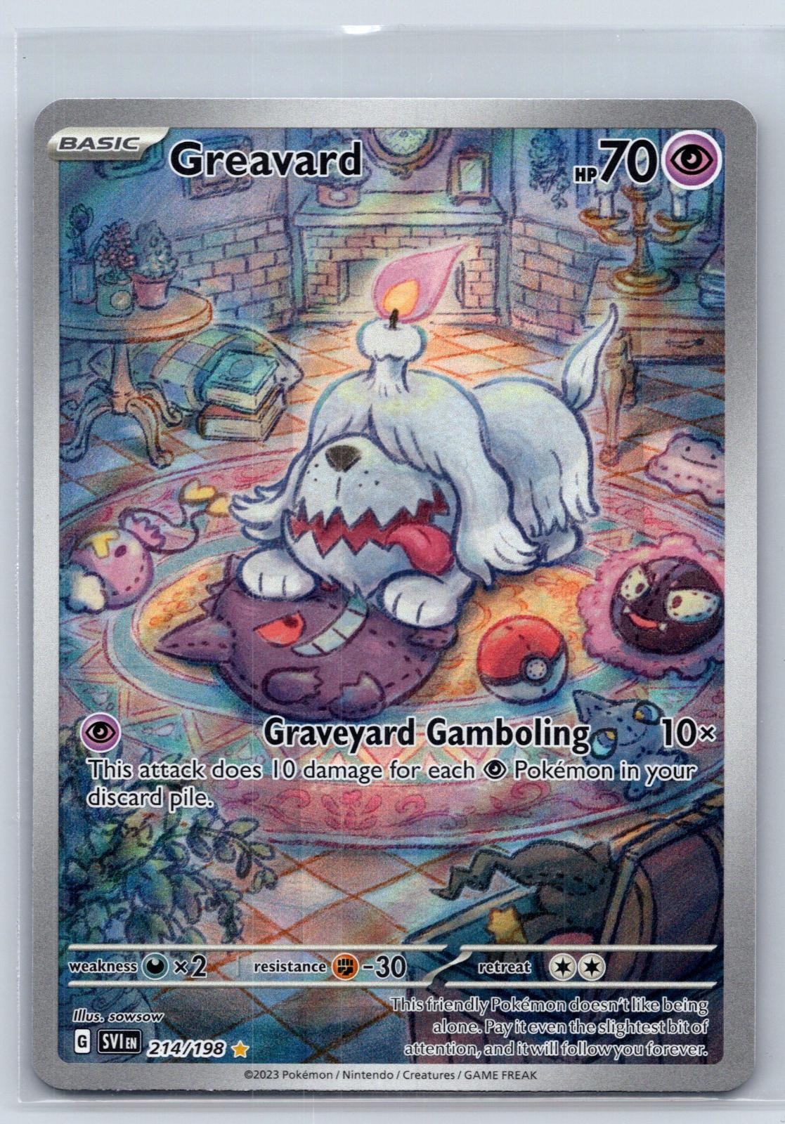 GREAVARD 214/198 ILLUSTRATION RARE SCARLET & VIOLET POKEMON HOLO NEAR MINT