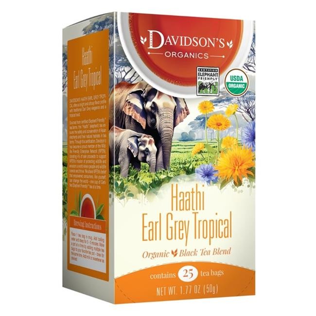 Davidsons Organics 2519 Haathi Earl Gray Tropical Tea Bags - Box of 25