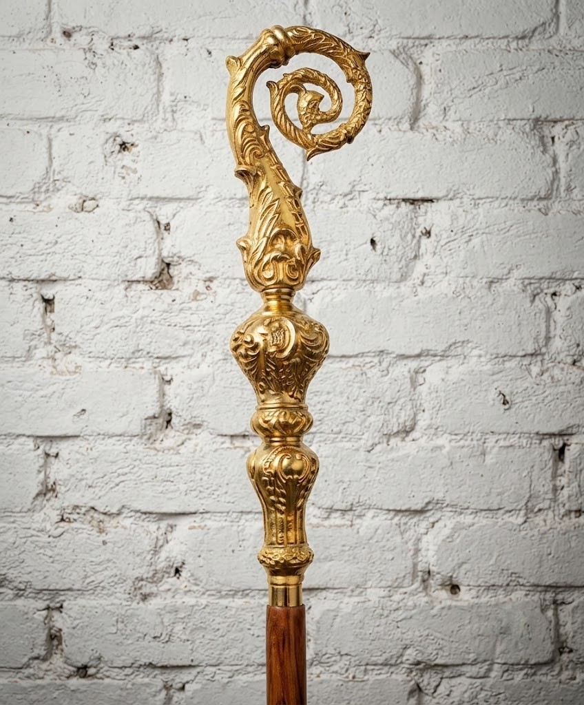 Handcrafted 6ft Bishop’s Crosier – Foldable Medieval Ceremonial Staff – Solid... Handcrafted 6ft Bishop’s Crosier – Foldable Medieval Ceremonial Staff – Solid...