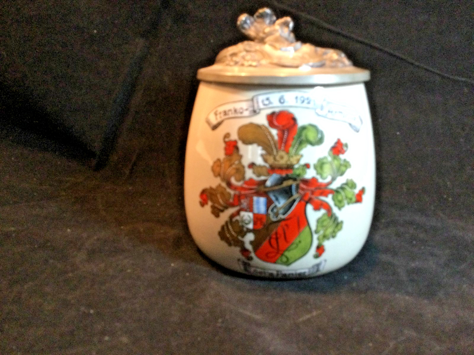 Vintage Marzi & Remy c. 1920s Student Society Beer Stein - Ornate Lid