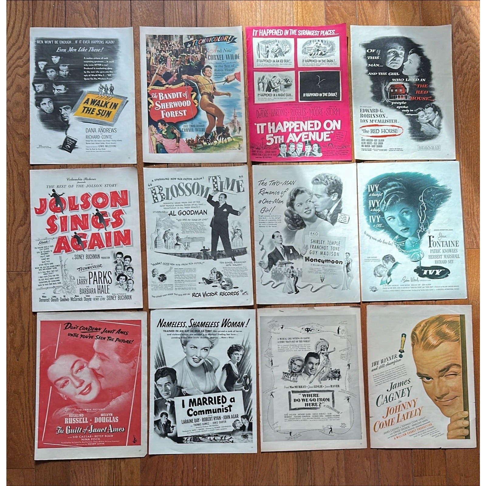 12 Movie Ads 1940s Variety of Vintage Magazine Ads