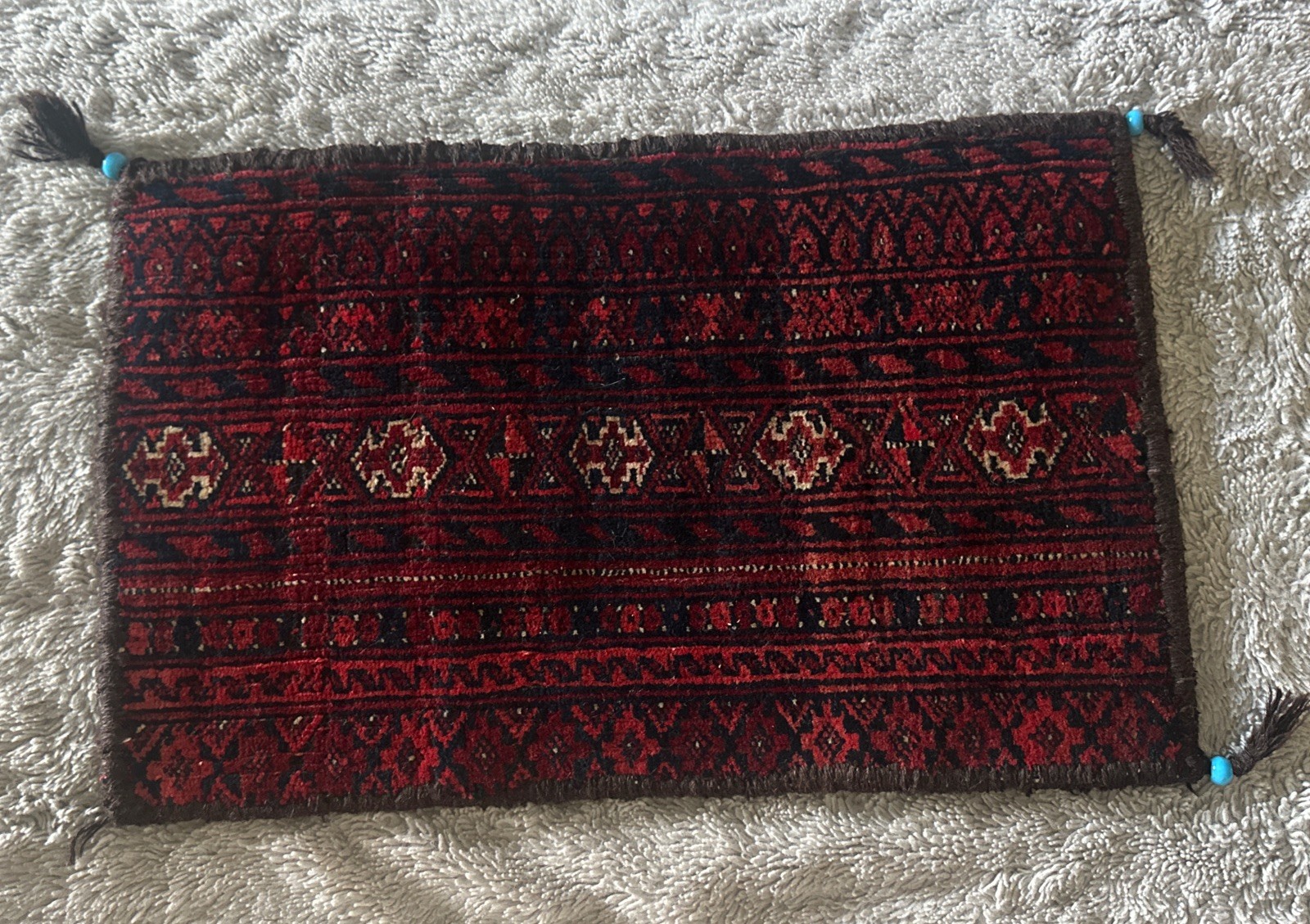 Custom Carpet Change Bag Magic Prop Vintage hand-knotted Tribal Wool Rug Zipper