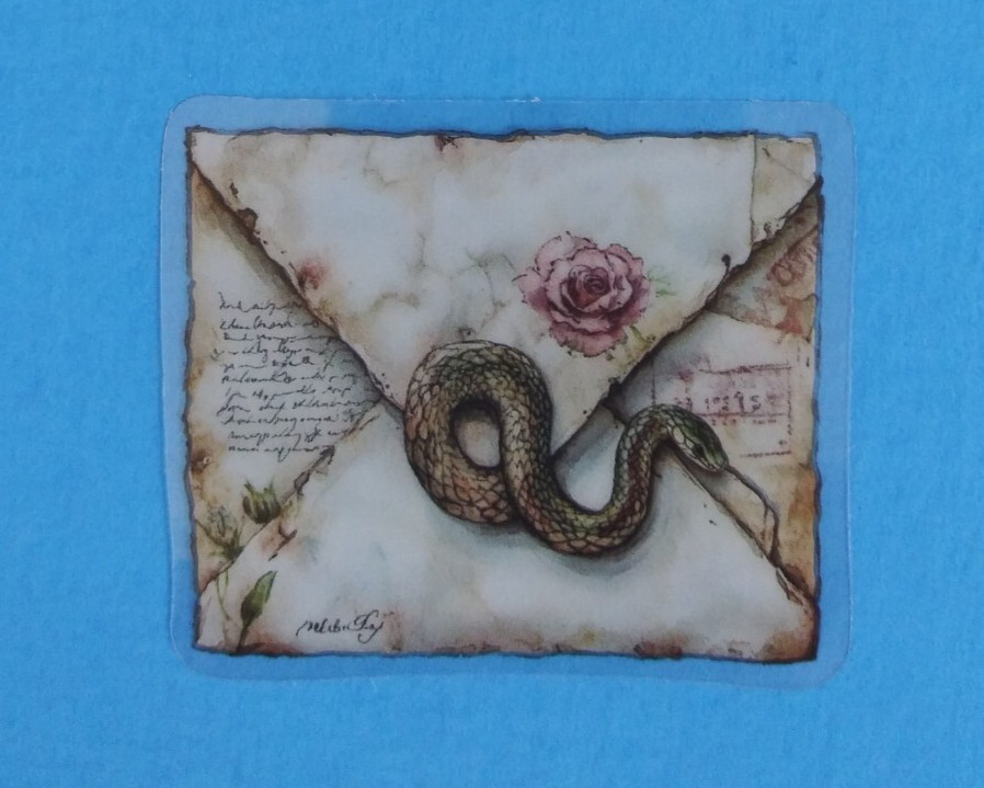 Beautiful Floral Snake Envelope Transparent Sticker 1.75 Beautiful Floral Snake Envelope Transparent Sticker 1.75