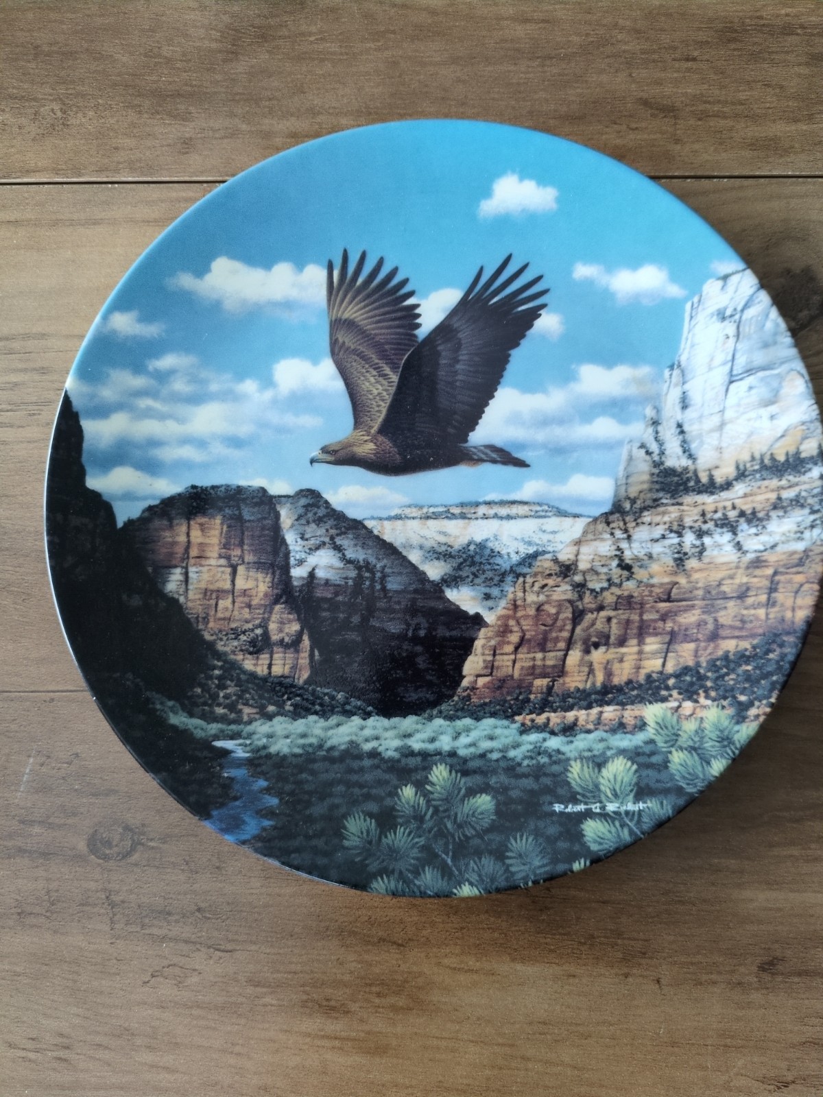Golden Vista Plate America's Pride Robert Richert World Center Birds Prey Golden Vista Plate America's Pride Robert Richert World Center Birds Prey