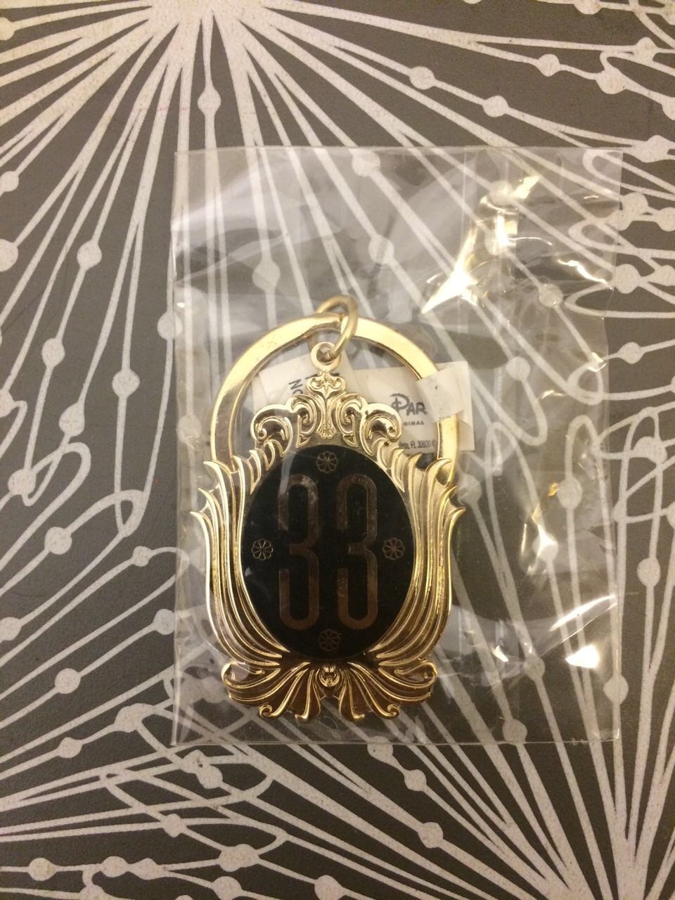 Disney Club 33 Keychain Gold Tone Old Style Vintage Collection