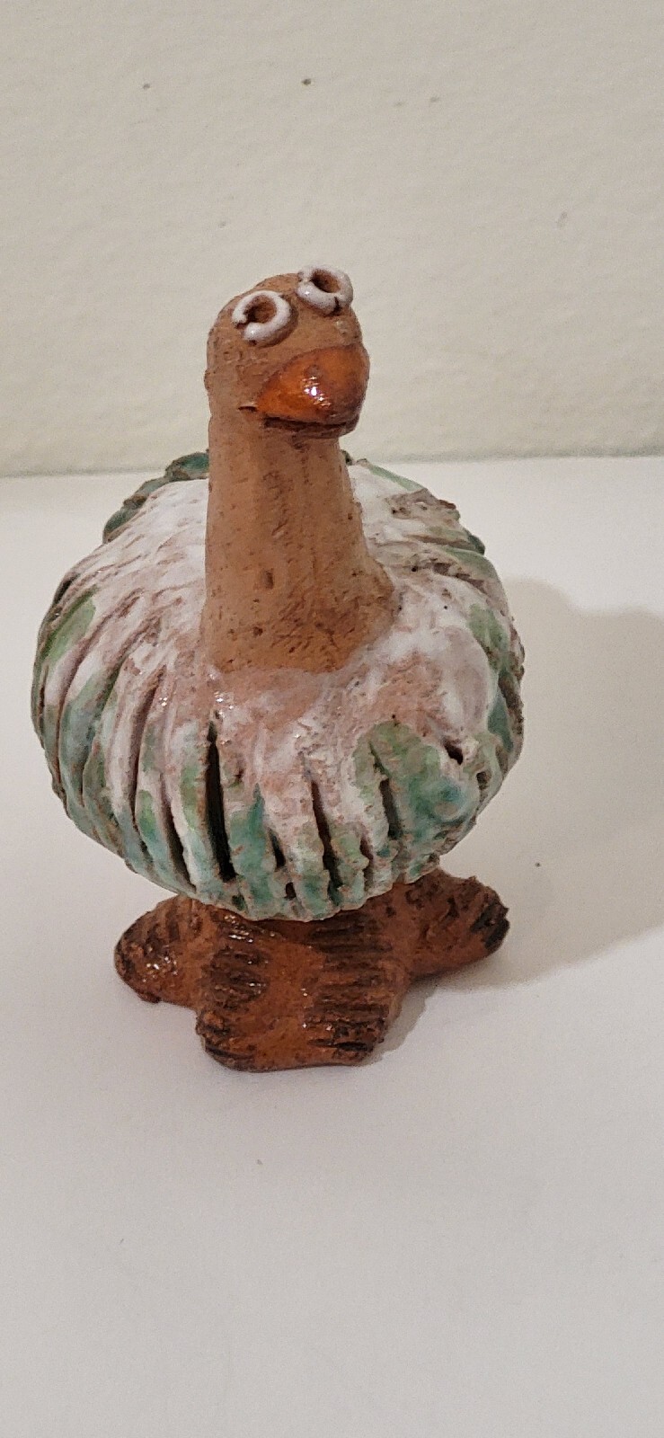 VINTAGE Enesco Clay Ostrich Figurine