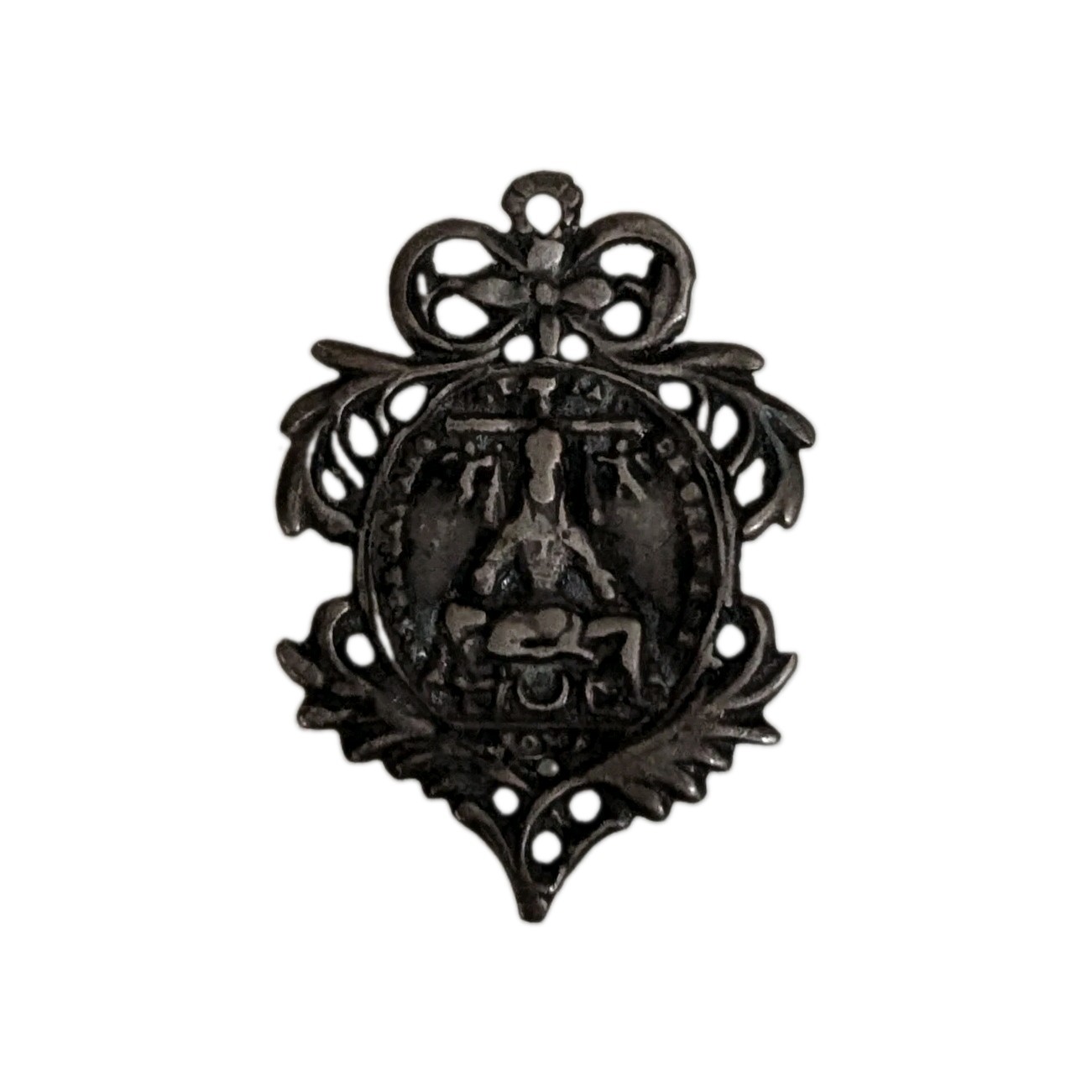 Antique Sterling Silver Spanish Medal Pendant