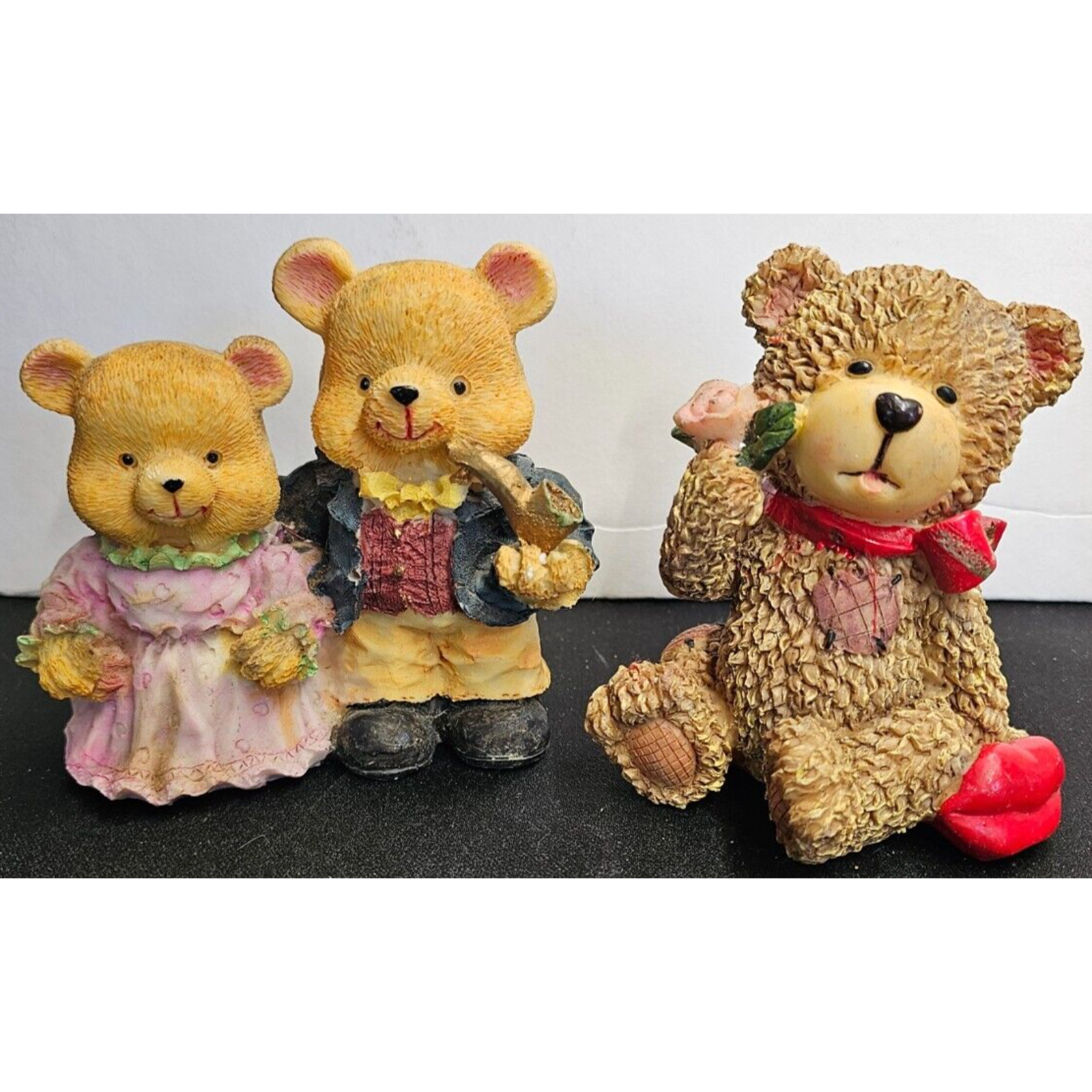 Yardworks Originals Bear Figurine Lot - Posing for a pic & Lover Bear Yardworks Originals Bear Figurine Lot - Posing for a pic & Lover Bear
